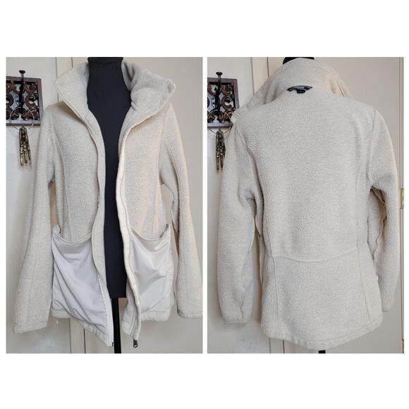 Lands End Womens Sweater Fleece Line Jacket Tan Heather Full Zip Pockets✨️L Tall - Picture 10 of 13
